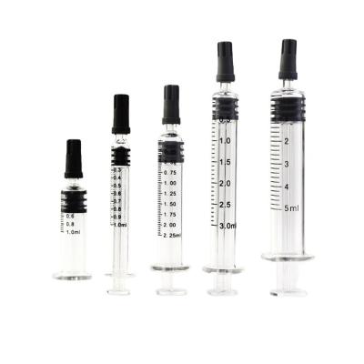 China Size 1Ml 2.25Ml 3Ml 5Ml Disposable Standard Reusable Lure Lock Lure Cap Prefilled Glass Syringes For Cosmetic Oil for sale