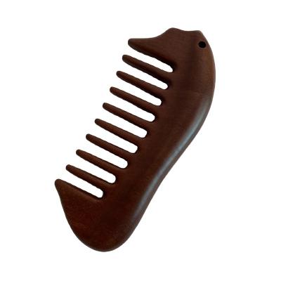 China 2021 Wide Tooth Beard Hair Massage Wood Comb Wood Anti Static Hard Sandlewood Comb for sale