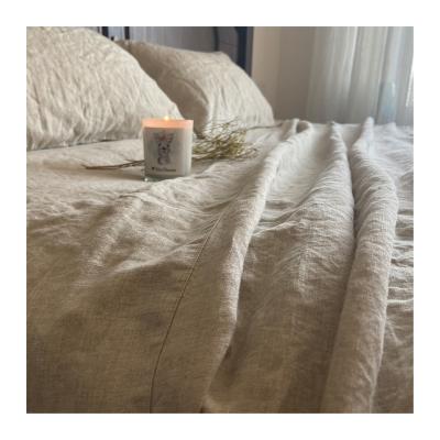 China LZ 100% Anti-bacteria Bedspread Stonewashed Linen Bedding Sets French Linen Flat Sheet Canvas Blanket for sale