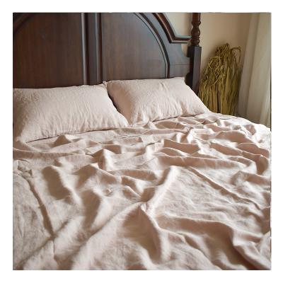 China LZ Nondisposable Soft Washed Luxury Vintage 100% Linen Hotel Bed Linen Set Pure French Linen Bedclothes for sale