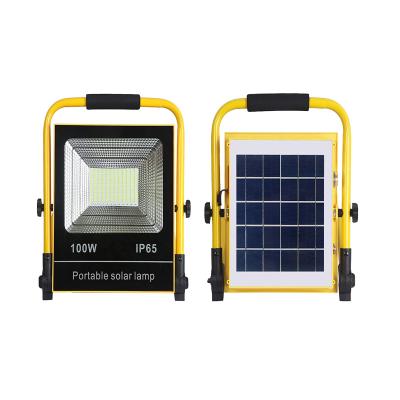 China Portable 100W LANDSCAPE Outdoor Solar Led Flood Light Integrated 180 Solar Led Light for sale