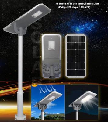 China garden & ROAD All In One Hi-lumen Solar Street Light Garden Light With Sensor for sale