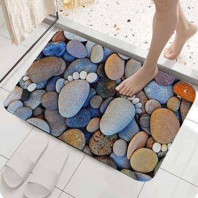 China 3D Cartoon Cobblestone Welcome Entrance Mats Carpets Covers For Kitchen Home Hallway Stair Floor Living Room Non-Slip Bath Mat for sale