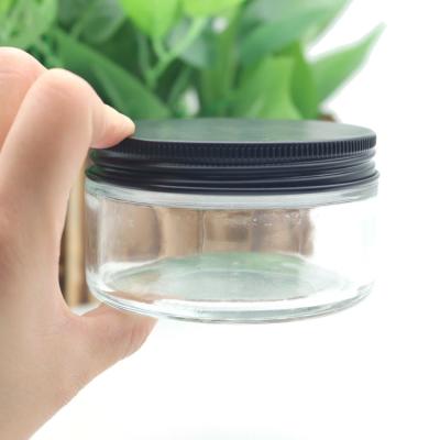 China Glass Cylinder Mason Jar Food Canning Packaging Jar Glass Jar with Metal Lid for sale