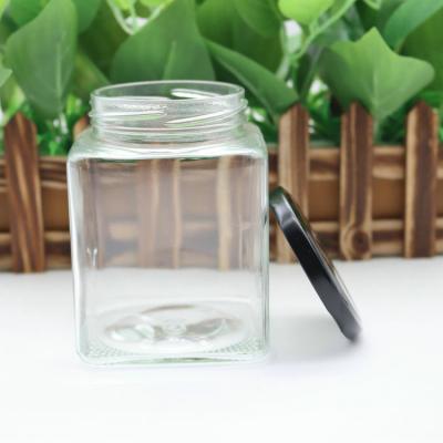 China High Quality Sustainable Square 500ml Airtight Pickle Glass Jar for sale