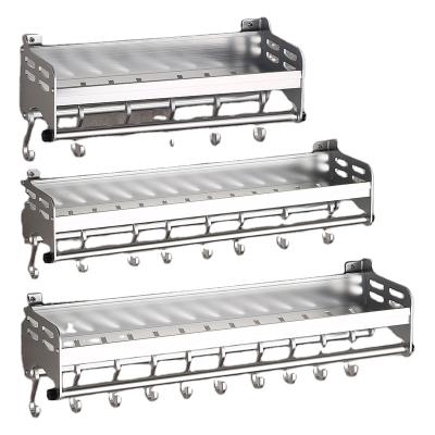 China Wall Mounted Type Wholesale Kitchen Seasoning Racks Punch Free Storage Rack Knives Rack Plastic Wrap Rack Bathroom Storage for sale