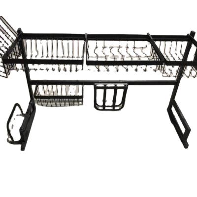 China Black Retractable Sink Rack Amazon Water Flooding Kitchen Shelf Storage Rack for sale