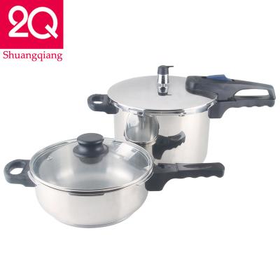 China Sustainable Indian S/S Lid& Glass Lid Pressure Cooker With Long Handle for sale