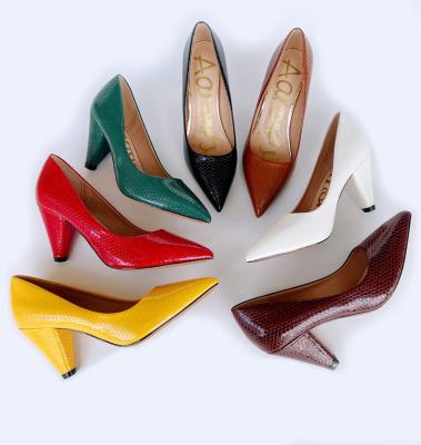 China Wholesale Design Breathable Toe Cone Heel Women Formal Headed Shoes for sale