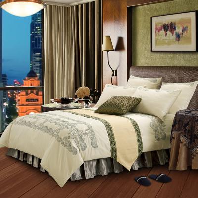 China Custom 100% Cotton Single Economic High Quality Hotel Design Single Bedding Sheet Comforter Bed Set Double for sale