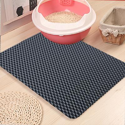 China Waterproof Large Super Cute Cat Feeding Place Urine Proof Easy Clean Mat Non Slip Silicone Dog Cat Mat For Litter Box for sale