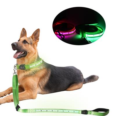 China Lights Pet Lead Leash No Needed Portable Collar 1.2M Supplies Retractable Dog Leash With Led Light for sale