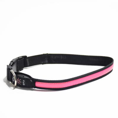 China 2021 reflective wholesale luxury nylon hot selling pet supplies training accessories innovations products trellis led dog collar for sale