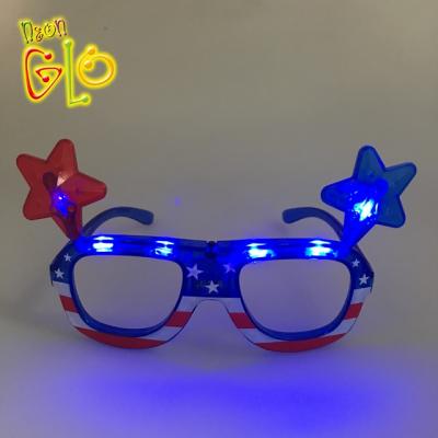 China Neon Independence Day Party Supplies Led Light Glasses For 4th Of July for sale