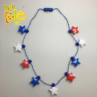 China Picosecond LED Blinking Star Necklace for 4th of July for sale