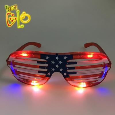 China Festival Light Up Flash Led Toys Glow Sunglasses For 4th July for sale