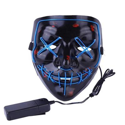 China EL Cold Grin Cosplay Halloween Mouth Masker Violent Face Maskss Led Light Up Party Face Masks for sale