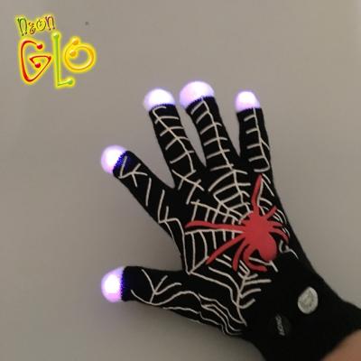 China Polyester Led Light Spider Gloves Halloween Party Supplies for sale