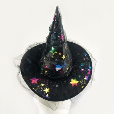 China Light Up Halloween Party Cosplay Masquerade Costume Accessory LED Light Up Witch Hat for sale