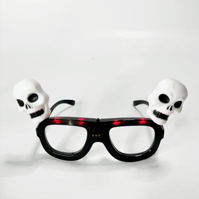 China Wholesale Halloween 2021 Fall Glowlng Printing Radio Party Supplies Light Up Led EL Eyes Glowing Glasses LED for sale