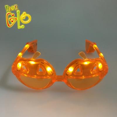 China Festival Halloween Party Supplies Flashlight Pumpkin Led Light Up Glasses for sale