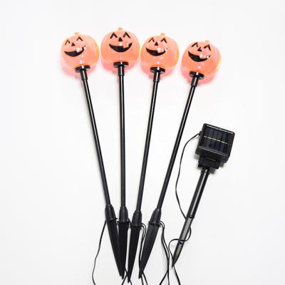 China Outdoor 4 House Festival Occasion And Party Decoration Led Solar Pumpkin Stake Lights for sale