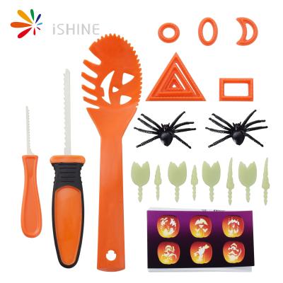 China Ishine ON/OFF Switch Modeling Carving Carumpkin Tool Kit Halloween Supplies Pumpkin Carving Handmade Cutting Tool 26 Set Decoration for sale