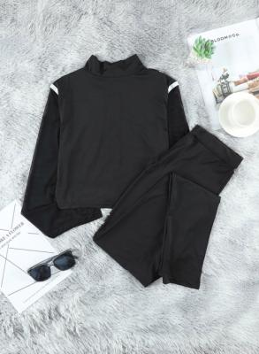 China 2021 QUICK DRY wholesale autumn set solid women clothing sportswear ladies 2 pieces set women yoga set for sale