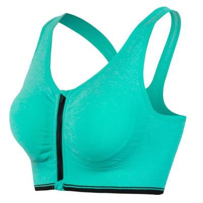 China Hot Wholesale Antibacterial No Rims Multiple Color Fitness Reggiseni Molded Front Closure Sport Bra for sale