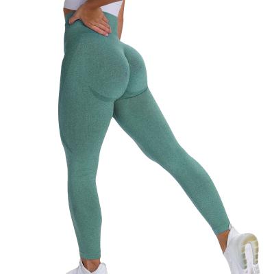 China Free Sample Breathable Wholesale Tummy Control Seamless Waisted Yoga Pants High Butts Crac! crack! the ribbed set of gaiters for sale