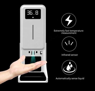 China Professional Automatic Foam Soap Dispenser Hand Sanitizer and Thermometer Boby Temperature Scanner Automatic Soap Alcohol Liquid Soap Dispenser for sale