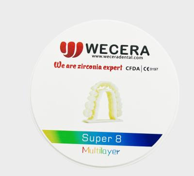 China Óxido 1050 de circonio de múltiples capas dental del Mpa del bloque de la circona A3 FDA de cerámica en venta