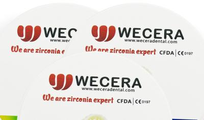 Cina Blocchi di zirconia traslucide pre-ombreggiati di diametro 98 mm o 95 mm Traslucidezza del campione 43-57% in vendita