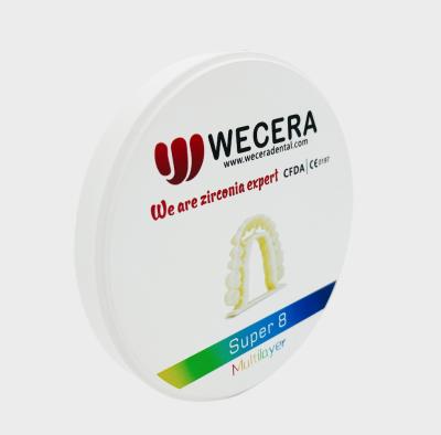 China 11 Gradients 3D Multilayer Zirconia For Dental Milling Center 16 Vita Colors And 3 Bleach Colors for sale