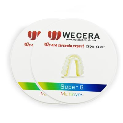 China 8 Layers of Zirconia in Multilayer Zirconia Disc for Exceptional Dental Restorations for sale