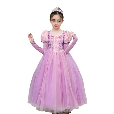 China Princess cosplay Rapunzel Dresses Rapunzel TV movie costumes hot sale kids cotton up dress kids dress for sale