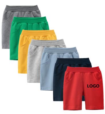 China Custom Logo Summer Boys Sports Boy Kid Casual Pants Solid Color Cotton Breathable Shorts Wholesale Shorts for sale