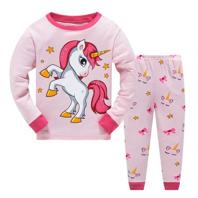 China Breathable Kids Sleepwear Sets Cute Design Girls Children's Pajamas Unicorn Children's Pajamas Set for sale