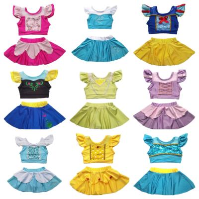 China INS Sale Princess Elsa Cinderella Belle Baby Toddler Girl Breathable Hot Swimwear Ariel Snow White Children Summer 2 Piece Bikini Swimwear for sale