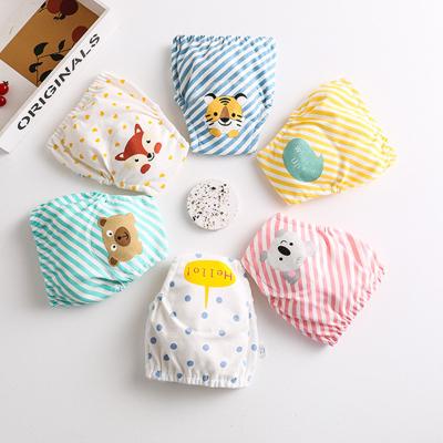 China Printed Cotton Baby Training Pants Reusable Infant Diapers Washable Cloth Baby Potty Training Pants for sale