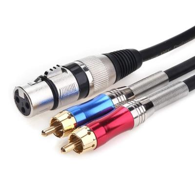 China High Quality DVD Player Audio Interconnect Cable 2 RCA to XLR Cables Microphone Cable XLR Female Plugs for sale