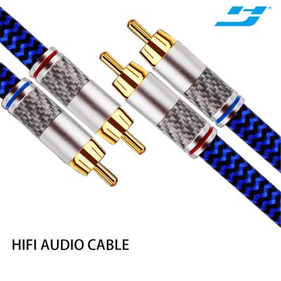 China Speaker RCA Cable with Braided Shielding Cover for Amplifier Soundbar Speaker and HiFi Systems for sale