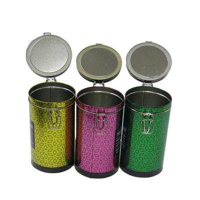 China Hot Selling Airtight Tea Packaging Tin Round Shape With Plastic Lid Tea Tin Cans Wholesale Custom Tea Packaging Tin Box for sale