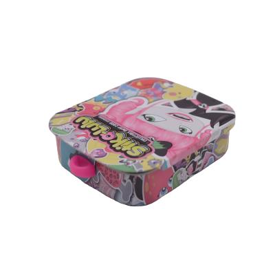 China Wholesale Recyclable Custom Logo Color Slide Tin Customized Gummy Box Chocolate Teneke Kutu Candy Container Box Cajas Packaging Boxes for sale