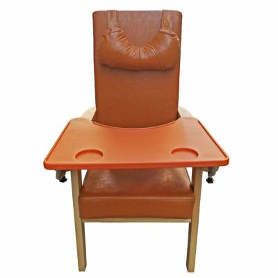 China 1 Seat Wooden Nursing Home Chairs Padded Leather Customized Home Care Chair for sale