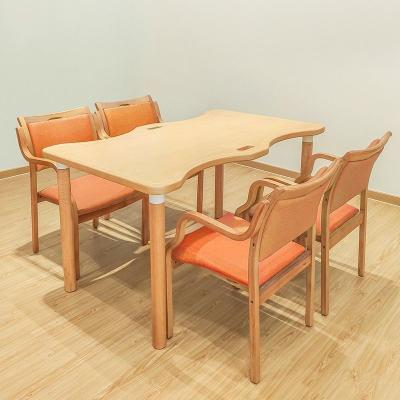 China Square Wooden Table Set YFH-ZZ003 Wavy Dining Table Easy Maintenance for sale