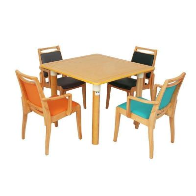 China Conjunto de mesa de madera minimalista elegante ahorrando espacio Conjunto de comedor de madera sólida para conferencia en venta