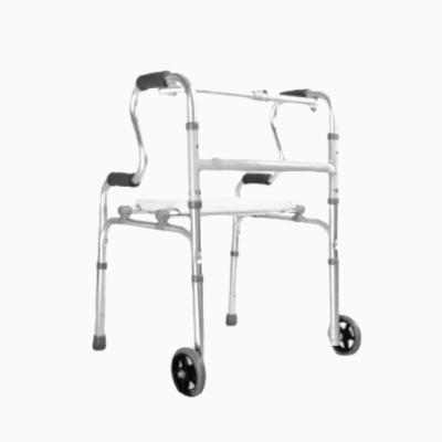 China Indoor Crutches And Walkers Fracture Recovery Aluminum Walker With 2 Wheels for sale