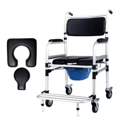 China Heavy Duty Aluminum Toilet Wheel Chair With Locking Wheels For Seniors for sale