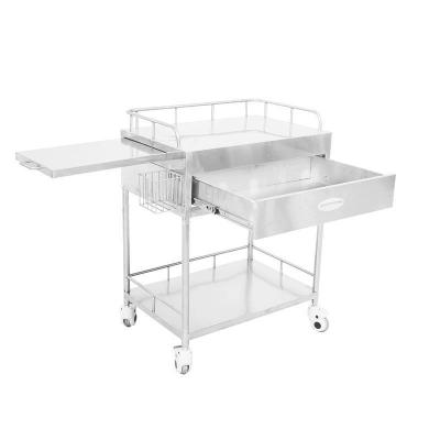 China Compact 3 Tier Stainless Medical Trolley Corrosion Proof With Drawers for sale